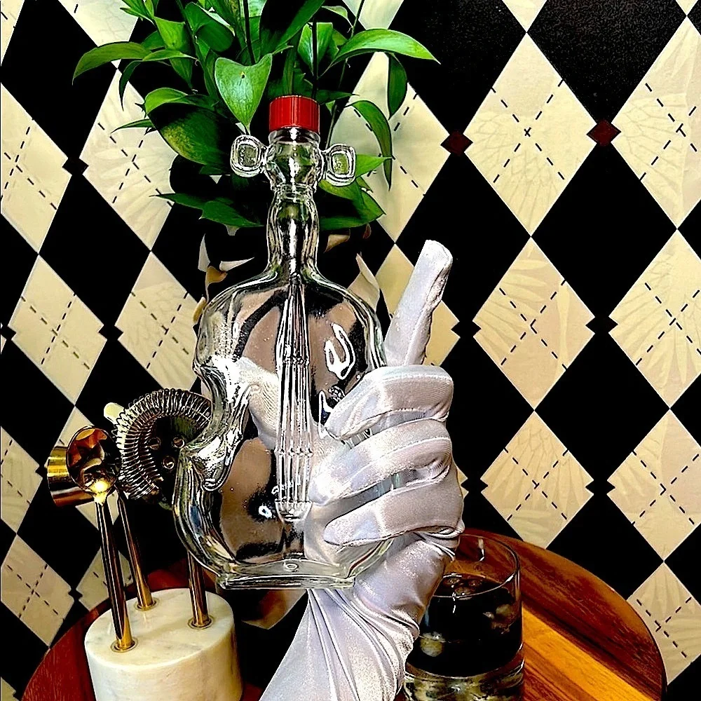Vintage Violin/Cello‎ Glass Bottle - Musical Instrument Shaped Collectible